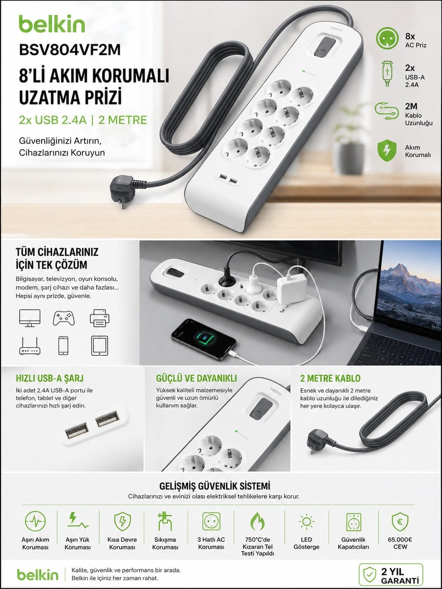 belkin uzatma priz