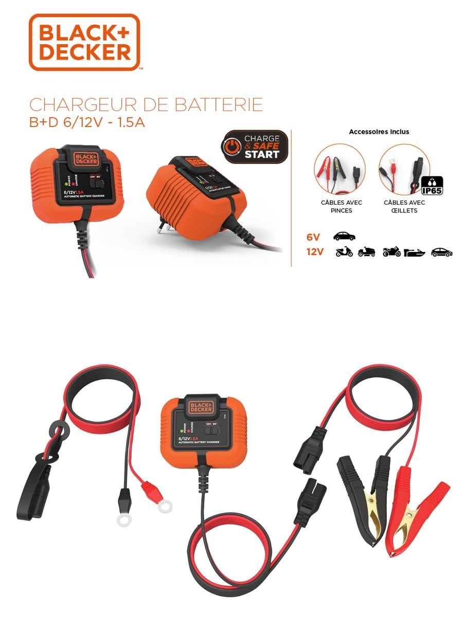 Black Decker BXA21 6V 12V akıllı akü şarj ve bakım cihazı özellikleri