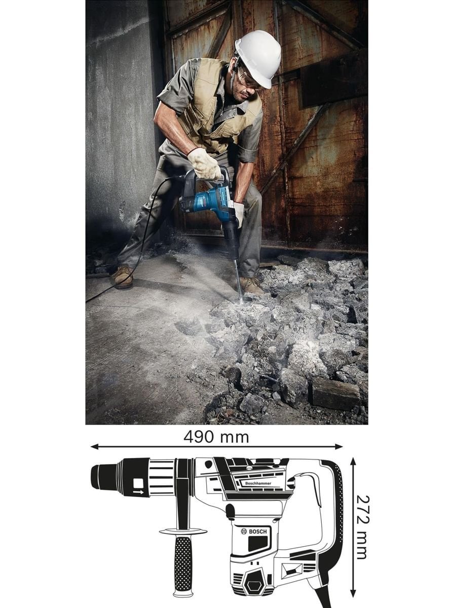 Bosch Professional GBH 5-40 D kırıcı delici 1100W motor gücü, SDS Max uç sistemi ve 8.5 J darbe enerjisiyle beton delme ve kırma işlemlerinde yüksek performans sunar