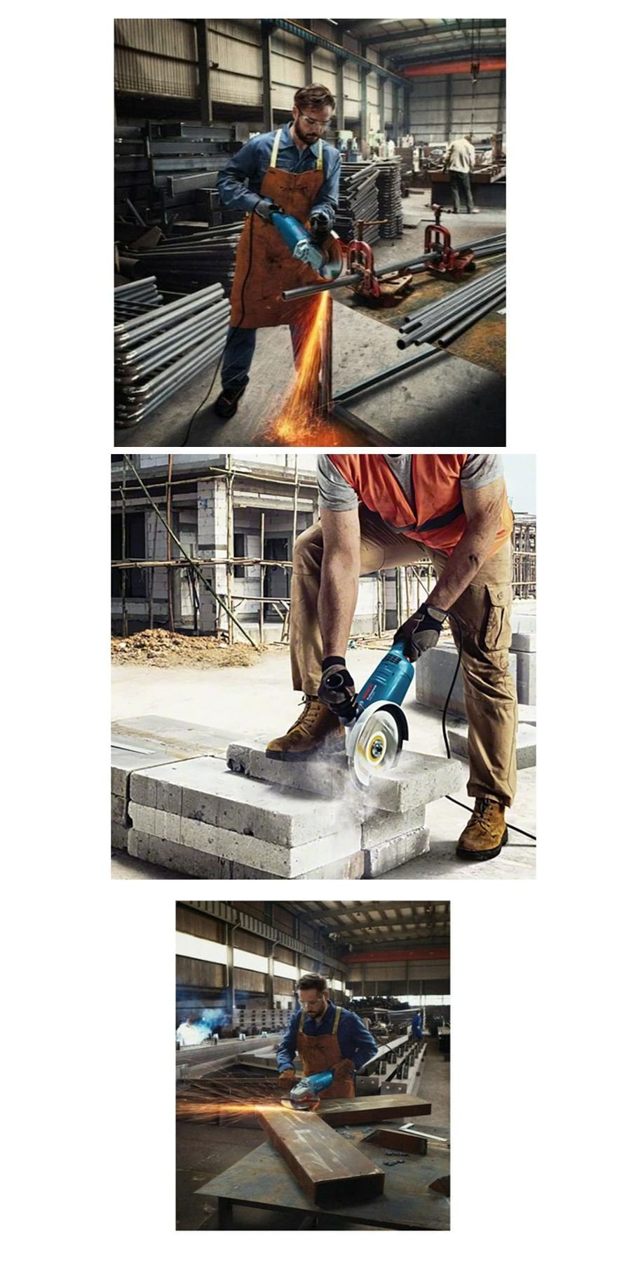 Bosch GWS 2200-180 H dayanıklı gövde ve ergonomik tasarım ile uzun süreli profesyonel kullanım sunar