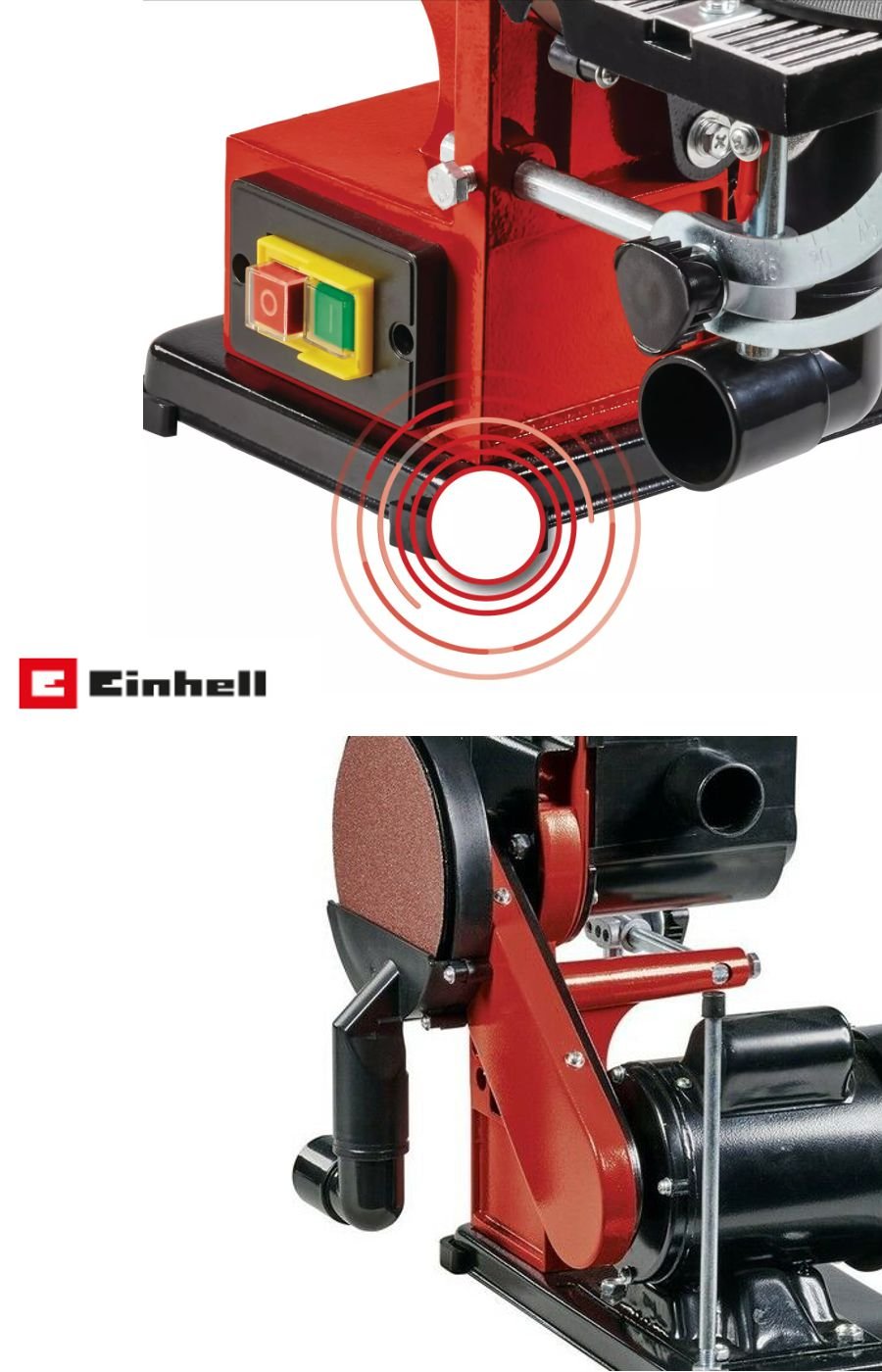 Einhell TC-US 380 tezgah zımpara makinesi şeritli ve diskli taşlama/zımparalama işlemleri için uygun