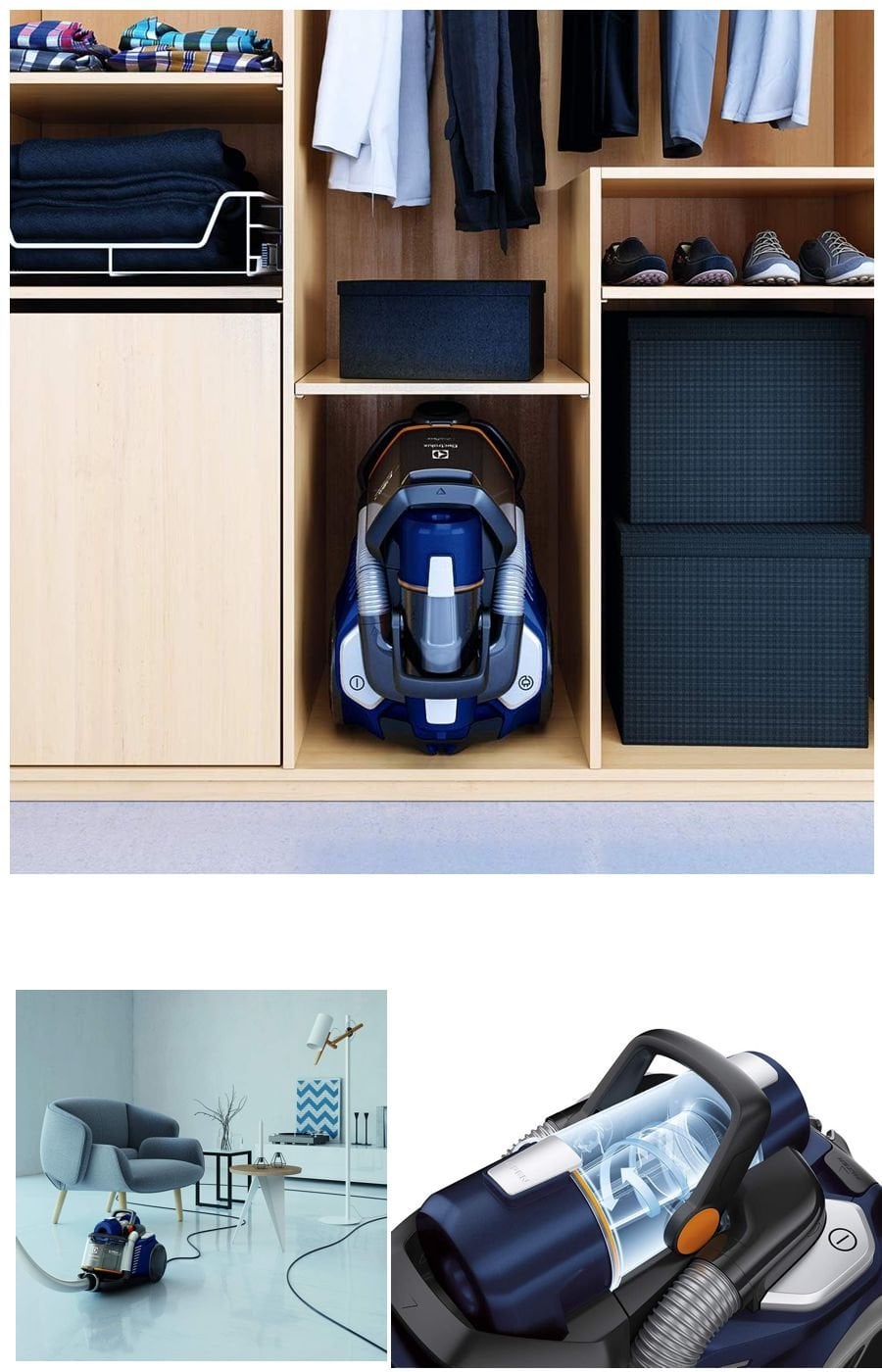 Electrolux EUFC81DB UltraFlex toz torbasız elektrikli süpürge güçlü emiş ve kolay kullanım özellikleri