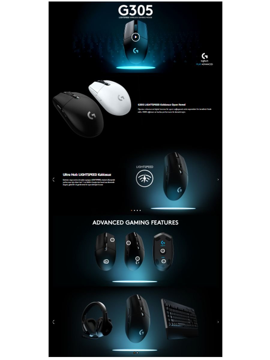 Logitech G G305 LIGHTSPEED beyaz kablosuz oyuncu mouse, 12000 DPI HERO sensör, hafif tasarım ve 1 ms bildirim hızıyla yüksek performans sunan gaming mouse modeli