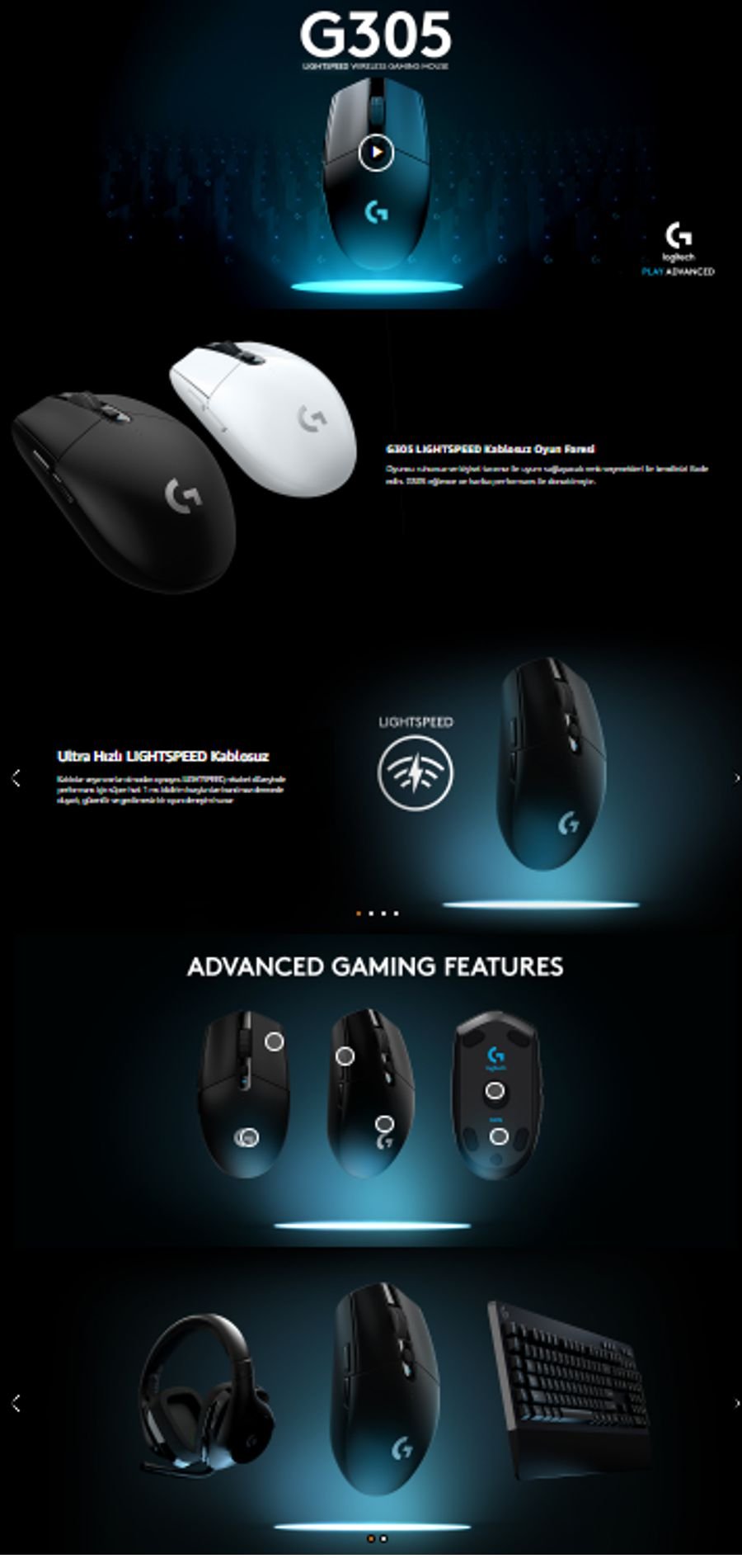 Logitech G305 LIGHTSPEED kablosuz gaming mouse, 12.000 DPI HERO sensör, düşük gecikmeli kablosuz bağlantı ve uzun pil ömrü özellikleriyle oyuncular için tasarlanmış kompakt mouse.