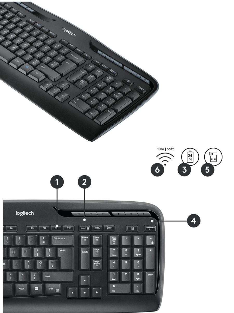 Logitech MK330 kablosuz klavye ve mouse seti multimedya tuşları ve Türkçe Q klavye özellikleri
