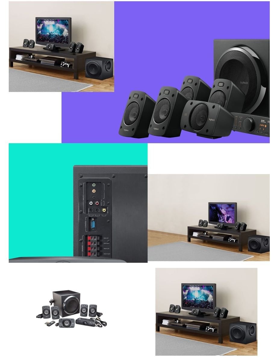 logitech z906 5.1 surround ses sistemi thx sertifikalı 1000w dolby dts ev sinema sistemi