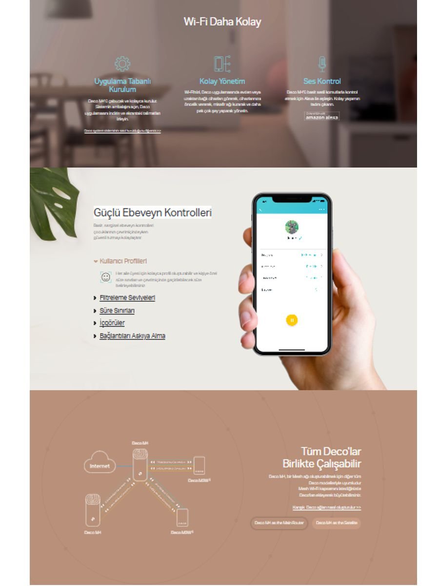 TP-Link Deco M4 mesh teknolojisi sayesinde evinizde kesintisiz roaming ile odalar arasında kopmadan hızlı ve stabil Wi-Fi bağlantısı