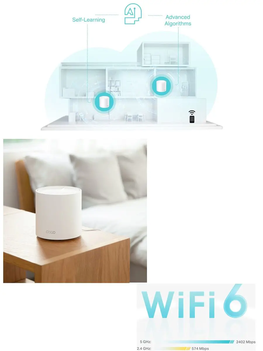 TP-Link Deco X50 WiFi 6 Mesh AX3000 fiber uyumlu tüm ev internet çözümü özellikleri