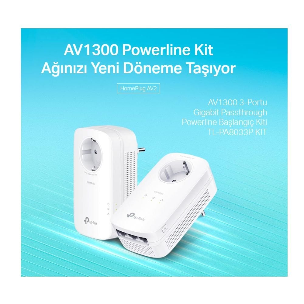 TP-Link TL-PA8033P KIT AV1300 Powerline Adaptör