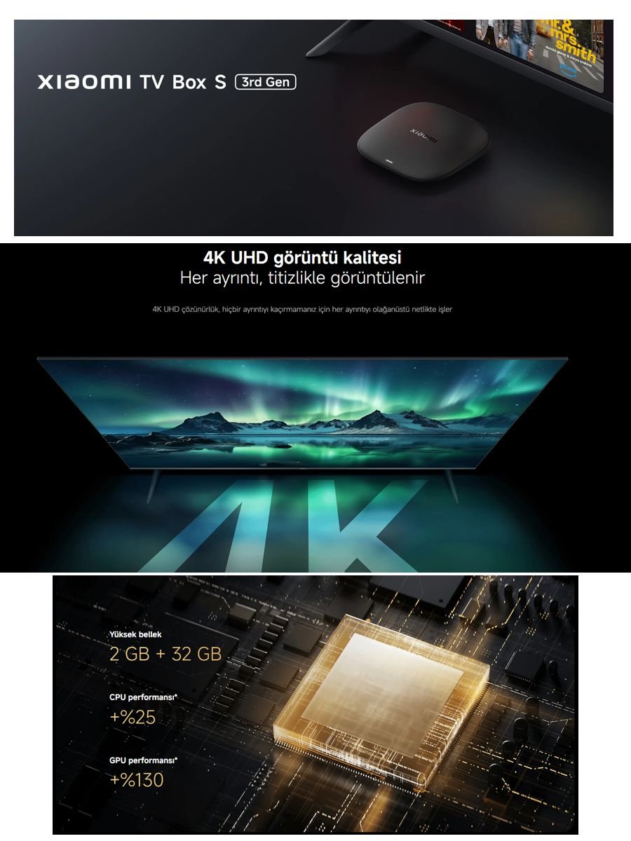 Xiaomi Mi Box S 4K Android TV Box ile akıllı televizyon deneyimi ve yüksek görüntü kalitesi