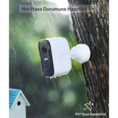 Anker Eufy Security Eufycam 2C Kablosuz Akıllı Güvenlik ve 1080p Kamera Sistemi 2 Kamera 1 Ana Ünite Kiti - T8831