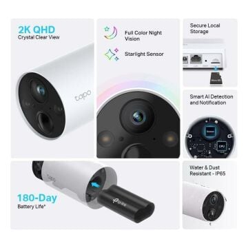 TP-Link Tapo C420S2 2K QHD Kablosuz Akıllı Güvenlik Kamera Sistemi