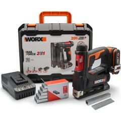 Worx WX843 20 V 2 Ah Li-Ion Akülü 6-14 mm Zımba ve 15 mm Çivi Çakma Makinesi