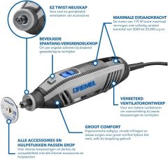 Dremel 4250 (4250-6/128) Yüksek Performans Kablolu Çok Amaçlı El Motoru - F0134250JK
