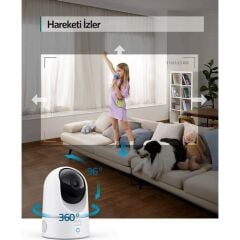 Anker Eufy Security 360 Derece Dönebilen IP Kamera - 2K HD Çözünürlük - T8410