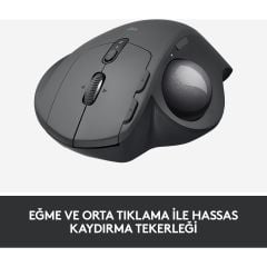 Logitech MX Ergo Kablosuz Konforlu Trackball Mouse - Siyah