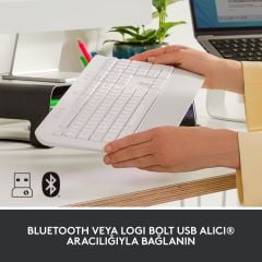 Logitech Signature K650 Tam Boyutlu Kablosuz Türkçe Q Klavye - Beyaz