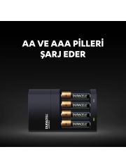 Duracell CEF 14 Pil Şarj Cihazı, 4 saat (1 adet) ve Şarj Edilebilir AA ve AAA Pil (2'şer adet)