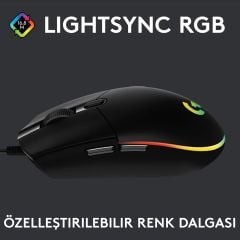 Logitech G G102 Kablolu Oyuncu Mouse, LIGHTSYNC RGB Aydınlatma