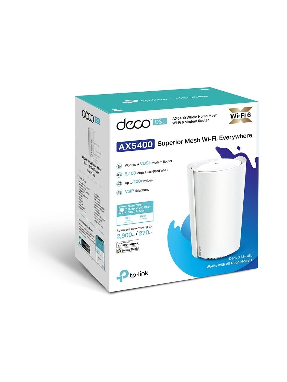TP-Link Deco X73-DSL(1-pack) Fiber Destekli Wi-Fi 6 VDSL Mesh Modemi | AX5400 Mbps Hız