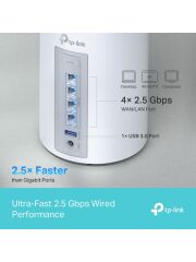 TP-Link Deco BE65 (1-Pack) | Wi-Fi 7 Mesh Sistemi | BE9300 Mbps | Fiber Uyumlu | Üç Bant | AI-Roaming | 2.5 Gbps Port
