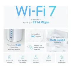 TP-Link Deco BE65 (1-Pack) | Wi-Fi 7 Mesh Sistemi | BE9300 Mbps | Fiber Uyumlu