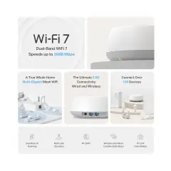 TP-Link Deco BE25 (3-Pack) Wi-Fi 7 Mesh Sistemi | BE3600 Mbps | 2.5 Gbps Port | Fiber Uyumlu