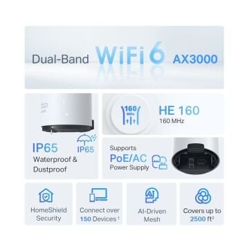 TP-Link Deco X50-Outdoor AX3000 Mesh Wi-Fi 6 Dış Mekan Router