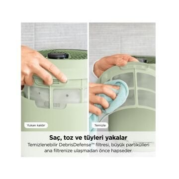 Shark NeverChange5 Compact Pro Hava Temizleyici Mint Yeşili HP072EUGN