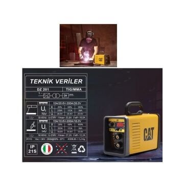 CAT DZ201 200 Amper TIG LIFT / MMA Çanta Tipi Profesyonel Dijital İnverter Kaynak Makinesi