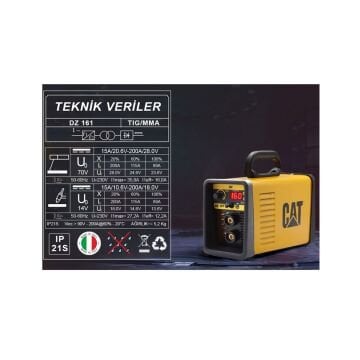 CAT DZ161 TIG LIFT / MMA Çanta Tipi Profesyonel Dijital İnverter Kaynak Makinesi 160 Amper