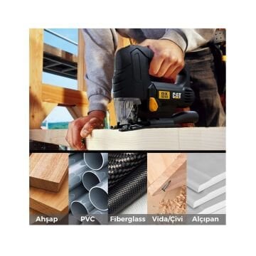 CAT DX5310 550W Profesyonel Devir Ayarlı Dekupaj Testere + DA06901 10 Parça Testere Ucu
