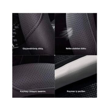 Michelin ML1003N Premium Suni Deri Direksiyon Kılıfı Siyah