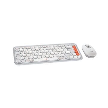 Logitech POP ICON COMBO Kablosuz Türkçe Q Klavye ve Mouse Seti Beyaz