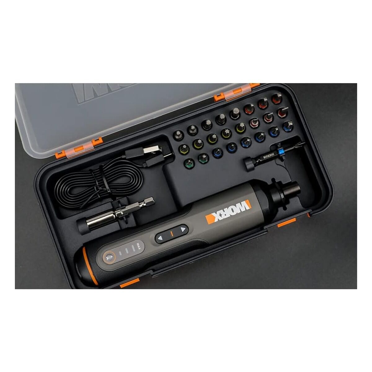 Worx WX240 4 V 1,5 Ah Li-Ion Akıllı Şarjlı Tornavida ve 26 Parça Bits Uç Seti