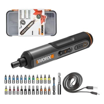 WORX WX240 4V 1.5Ah Li-Ion Akıllı Şarjlı Tornavida + 26 Parça Bits Uç Seti