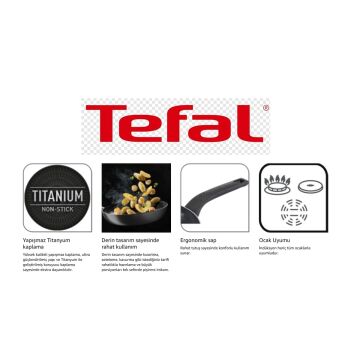 Tefal SimpleCook Titanyum 1X 20/24/28 cm Difüzyon Tabanlı 3'lü Tava Seti