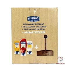 Hellmann's 3'lü Sos Paketi Ahşap Tepsi Hediyeli