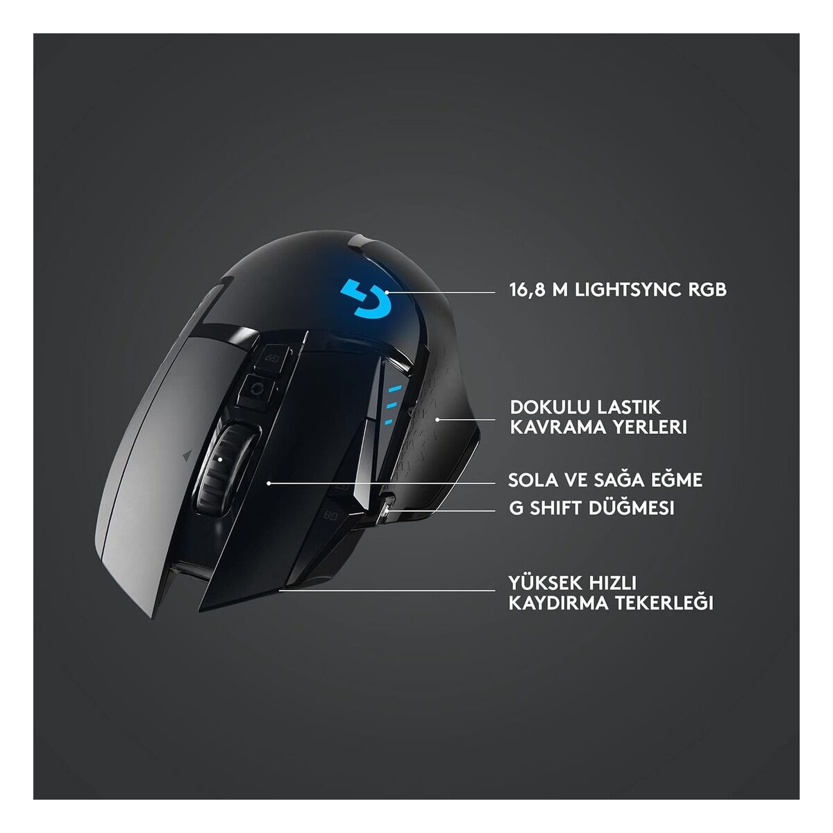 Logitech G502 LIGHTSPEED Kablosuz Oyuncu Mouse 25600 DPI Siyah