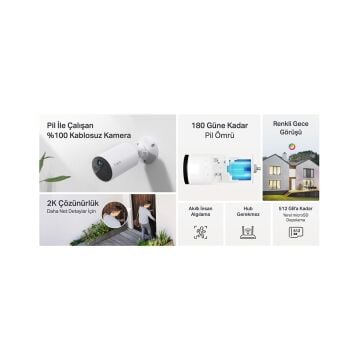 TP-Link Tapo C410 2’li Paket 2K Bataryalı Kablosuz Güvenlik Kamerası