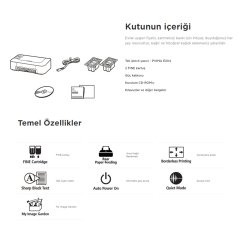 Canon Pixma E204 Renkli Mürekkep Püskürtmeli Yazıcı