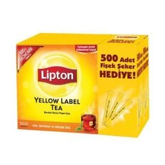 Lipton Yellow Label Siyah Poşet Çay 500 'lü- Fişek Şeker 500 adet Hediyeli