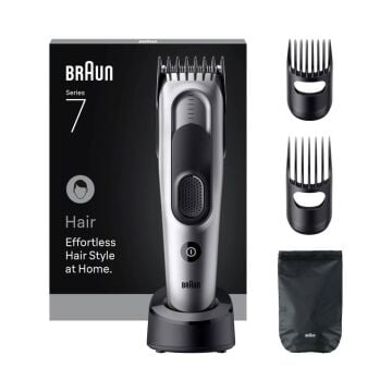 Braun Saç Kesme Makinesi Series 7, +5 Aksesuar, Ömür Boyu Keskin Bıçak, 17 Uzunluk, HC7590 Tıraş Makineleri
