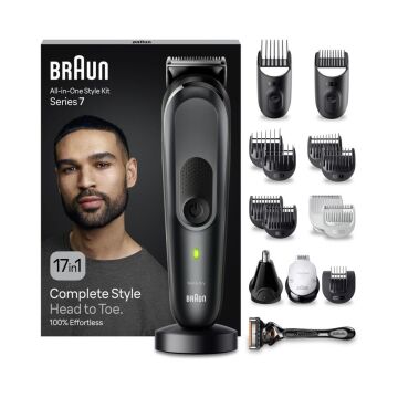 Braun Series 7 MGK7491 Hepsi Bir Arada Şekillendirme Seti, 17’si 1 Arada Erkek Bakım Kiti Tıraş Makineleri