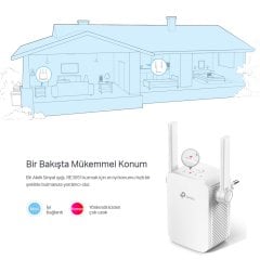 TP Link RE305 1200 Mbps Kablosuz AC Dual Band Harici Antenli Menzil Genişletici