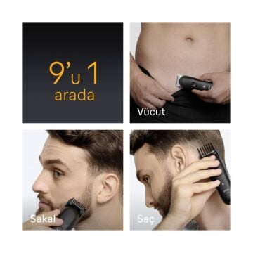Braun Hepsi Bir Arada Series 5, 9’u 1 arada Tıraş Kiti, Keskin Bıçak, Vücut Tıraşı AIO5540 Tıraş Makineleri
