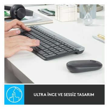 Logitech MK470 Kablosuz Klavye ve Mouse Seti Siyah