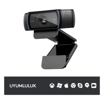 Logitech C920 HD Pro Full HD 1080p USB Webcam Siyah