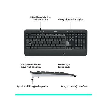 Logitech MK540 Advanced Kablosuz Türkçe Klavye Mouse Seti