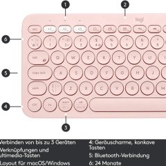 Logitech K380 Multi-Device Bluetooth Gül Klavye